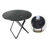 Mesa Ratona Redonda Plegable Jardin Playa Camping (negra)