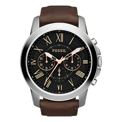 Reloj pulsera digital Fossil Grant Fs48130pn con correa de cuero color marrón | Meses sin interés