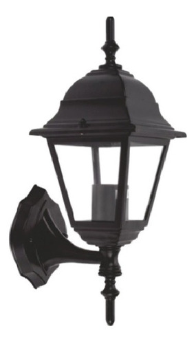 Arandela Colonial Alumínio Vidro Preta E27 Qualidade Cor Preto 110v/220v