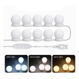 Juego Luces Espejo Tocador Led 10 Bombillas Ajustables