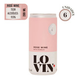 Vinho Lovin Rosé Suave Frisante Wine Lata 269ml - 6 Unid
