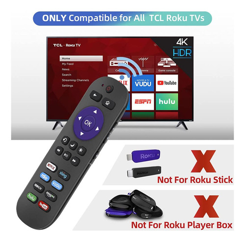 Gvirtue Universal Remote Control Aplicable Para Tcl Roku Tv