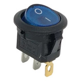 Llave Tecla Redonda C/luz Azul 12v 3p On/off 