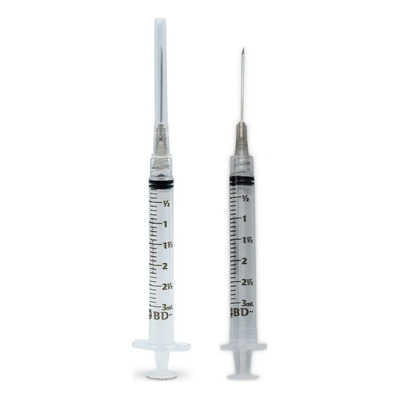 Jeringa Hipodérmica BD Plastipak 3 mL Luer Lock 100 Aguja 22G | Meses sin interés
