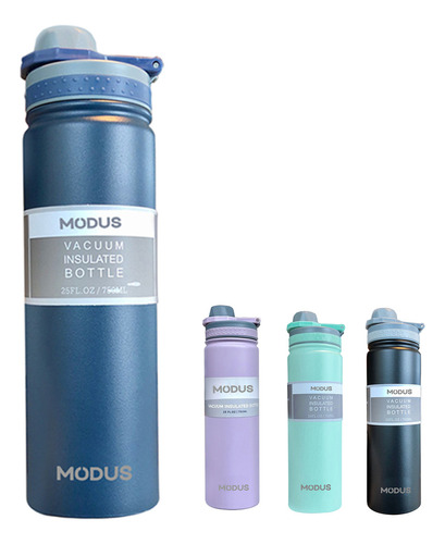 Modus Garrafa Térmica Inox 750ml Agua Fria Quente Color Vedação Cor Azul