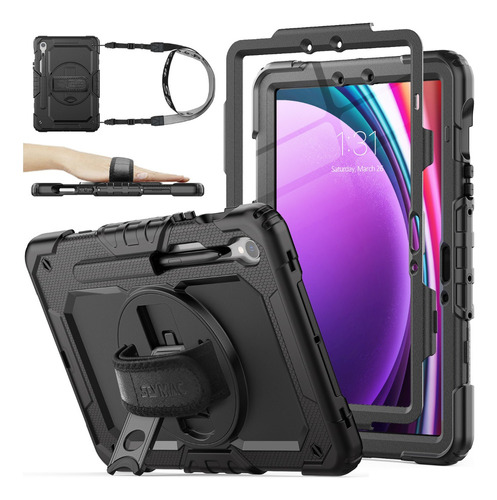 Case For Samsung Galaxy Tab S9/s9fe Cover 11/10.9 2023 Black