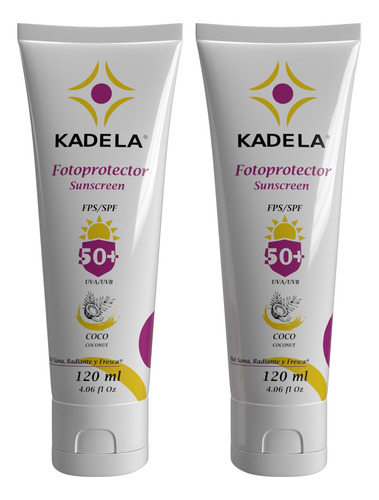 Kadela Fotoprotector Envase Con 120 Ml Aroma A Coco 2 Pack 