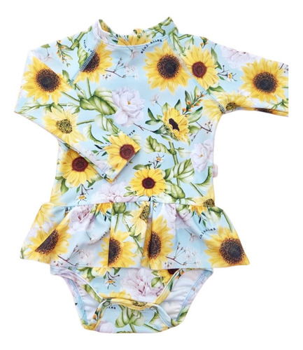 Traje De Baño Mini Anima Entera Proteccion Uv Girasoles