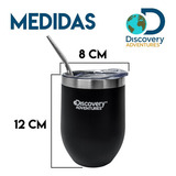 Mate Acero Inoxidable Vaso Térmico Discovery Tapa Bombilla * Color Negro