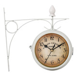 Reloj De Pared Antiguo De Metal Para Exterior, De Doble  [u]