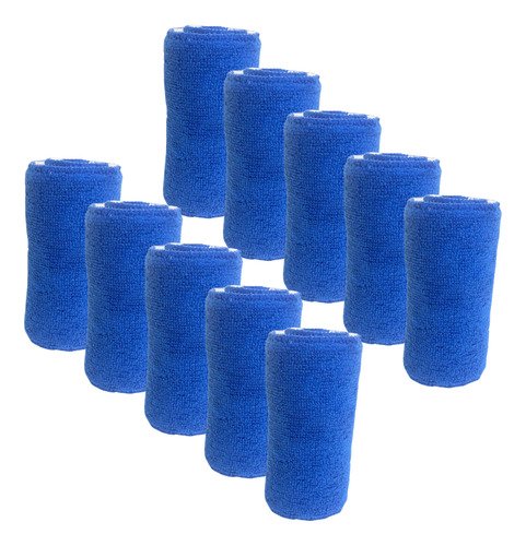 Kit 10 Refil Mop Spray Esfregão Microfibra Alta Limpeza Azul