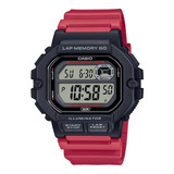 Reloj Casio Ws-1400h-4av, 60 Laps De Cronometro, 10 Años Color De La Correa Rojo Color Del Bisel Negro Color Del Fondo Agua