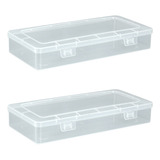 2 Cajas Organizadoras Rectangulares Vacías De Plástico Trans