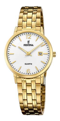 Reloj F20514/2 Dorado Festina Mujer Acero Clasico