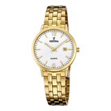 Reloj F20514/2 Dorado Festina Mujer Acero Clasico