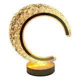 Abajur Lua Dourado 7w - Branco Quente 3000k