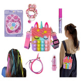 Kit De Maquiagem Infantil + Bolsa Unicórnio Linda