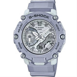 Correa De Reloj Casio G-shock Forgotten Future Ga-2200ff-8adr, Color Plateado Y Bisel Plateado, Color De Fondo Plateado