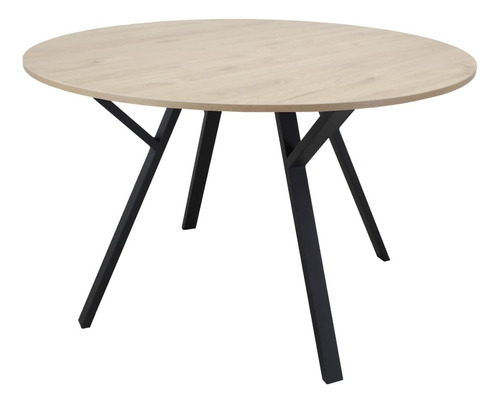 Mesa Comedor De Madera Y Base De Acero 120cm