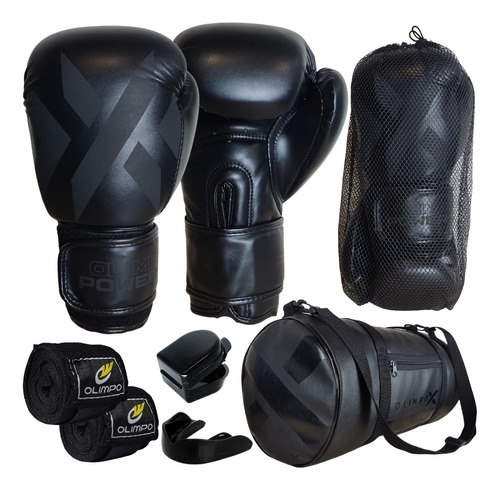 Kit Boxe Feminino Luva + Bolsa + Bocal + Bandagem