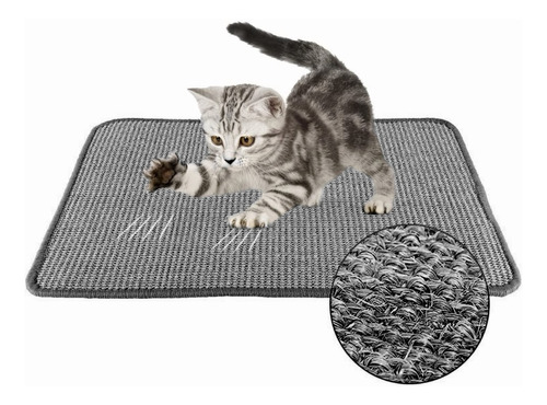 Alfombrilla Para Rascar, Tapetes Rascadores Para Gatos Gris