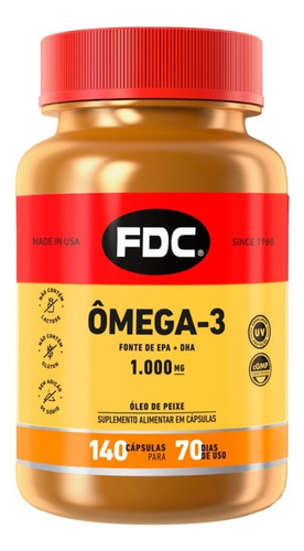 Omega 3 Fish Oil 1000 Mg Fdc 140 Cápsulas Importado