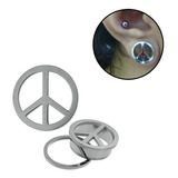 2 Tunel Expansor Signo Paz Acero Quirurgico Plateado 