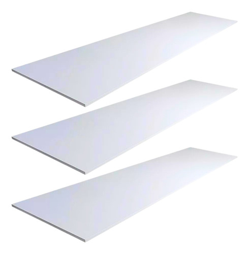 Kit 3 Prateleiras Branco 150x30 Mdf 25mm 150x30 Decorar.