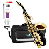 Eastrock Saxofón Soprano Instrumentos De Saxofón Negro Curvo