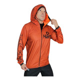 Id341 Buzos Campera Naranja Running Hartl Hombre