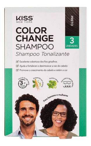 Kiss New York Color Change Shampoo Tonalizante - Preto