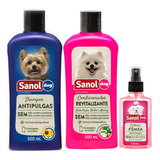 Kit Banho Cães Shampoo Antipulga Condicionador Perfumefloral