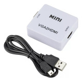 Conversor Vga Para Hdmi Com Áudio P2 Full Hd Vga2hdmi