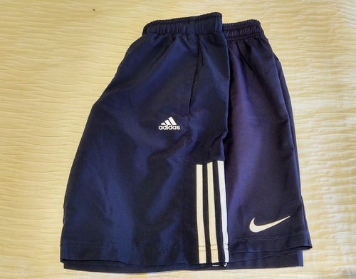 Shorts Azul Deportivo adidas + Nike. Hombre. Talle Xs. Combo