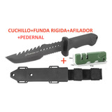 Cuchillo Combate Survivor Con Funda Y Pedernal  Envio Gratis