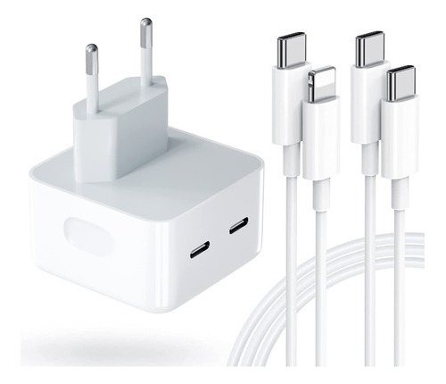 Adaptador Usb C+c 35w Carga Rapida Compatible iPhone 14