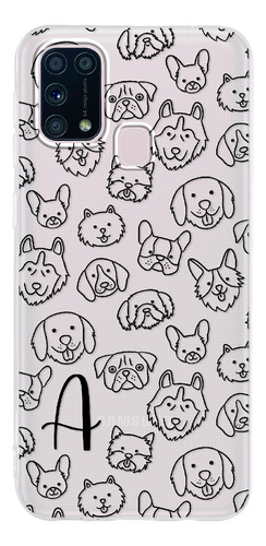 Funda Para Galaxy Perritos Mascota Con Tu Letra Inicial