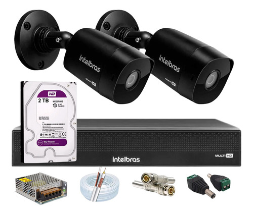 Kit Intelbras 2 Black 1230b G7 Dvr Mhdx 4ch 1004c C/hd 2tb