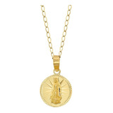 Cadena 50 Cm Rada Medalla Virgen Guadalupe Dama Oro 10k