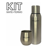 Kit Termo 1 L + Mate 193 Ml Plata