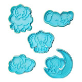 Cortante + Sello Elefantes, Baby, Galletitas, Cookies Set X5