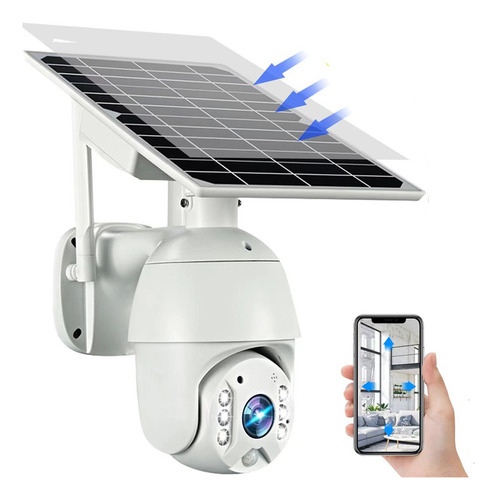 Cámara De Seguridad Ip Hd Inalámbrica C/panel Solar Y Alarma