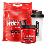 Combo Whey 100% 900g Refil Creatina 300g Integral Médica