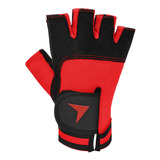 Guante Fitness Torpedo Cuero Negro - Rojo