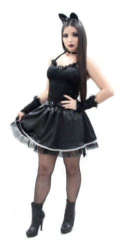 Fantasia Mulher Gato Vestido Pantera Negra Halloween Cosplay