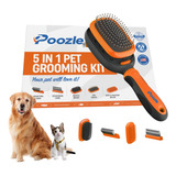 Kit De Aseo Para Mascotas 5 En 1 De Poozle. Cepillo De Baño 