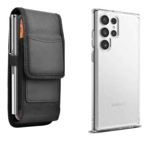 Funda Cinturón + Funda Transparente Para Samsung S22 Ultra