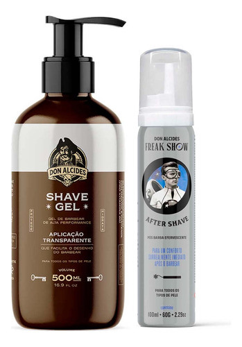 Kit Gel De Barbear + Pósbarba Efervescente 100ml Don Alcides