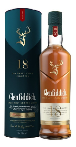 Whisky Glenfiddich 18 Años, 750cc//envío Gratis