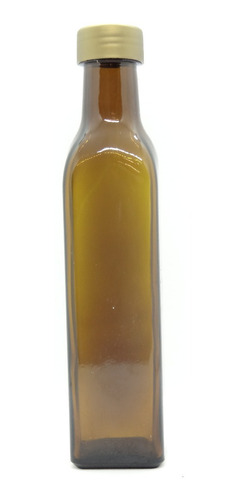 12 Botella De 500 Cc Vidrio Aceite Cuadrada Ambar C/tapas 